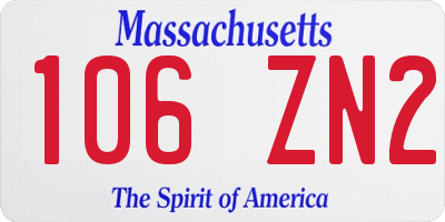 MA license plate 106ZN2