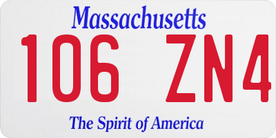 MA license plate 106ZN4