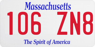 MA license plate 106ZN8