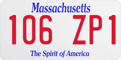 MA license plate 106ZP1