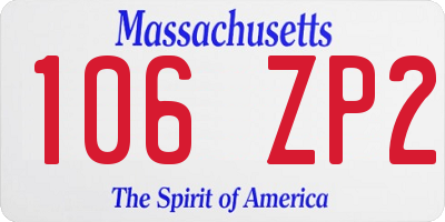 MA license plate 106ZP2