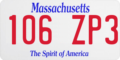 MA license plate 106ZP3