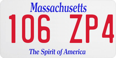 MA license plate 106ZP4