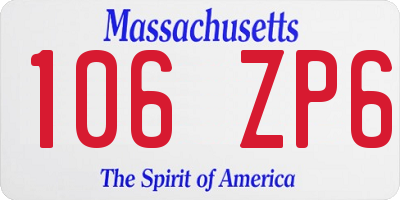 MA license plate 106ZP6