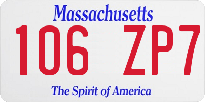 MA license plate 106ZP7