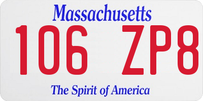 MA license plate 106ZP8