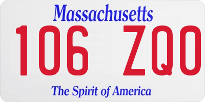 MA license plate 106ZQ0