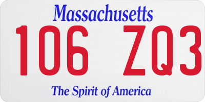 MA license plate 106ZQ3