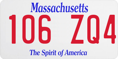 MA license plate 106ZQ4