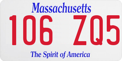 MA license plate 106ZQ5