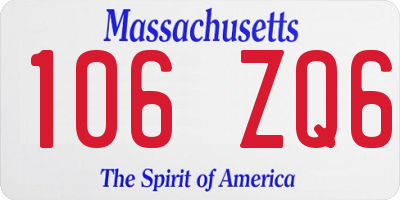 MA license plate 106ZQ6