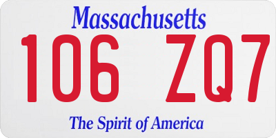 MA license plate 106ZQ7