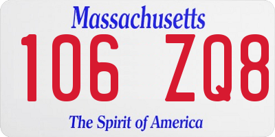 MA license plate 106ZQ8