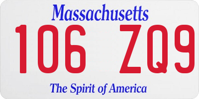 MA license plate 106ZQ9