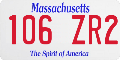 MA license plate 106ZR2
