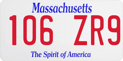 MA license plate 106ZR9