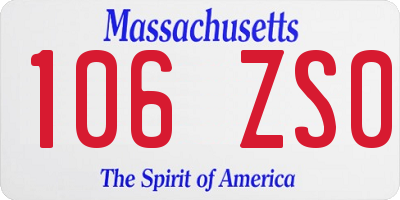 MA license plate 106ZS0