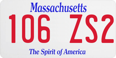 MA license plate 106ZS2