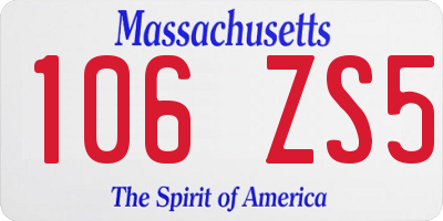 MA license plate 106ZS5
