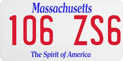 MA license plate 106ZS6