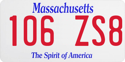 MA license plate 106ZS8