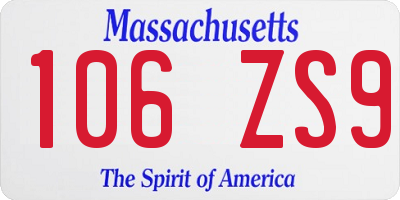 MA license plate 106ZS9