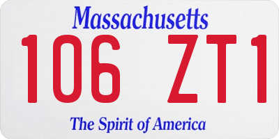 MA license plate 106ZT1