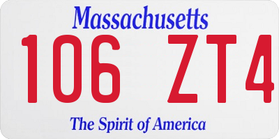 MA license plate 106ZT4
