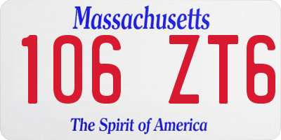 MA license plate 106ZT6