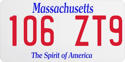 MA license plate 106ZT9