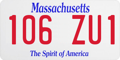 MA license plate 106ZU1