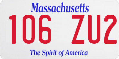 MA license plate 106ZU2