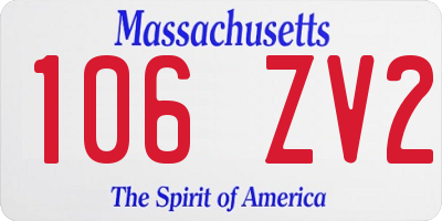 MA license plate 106ZV2
