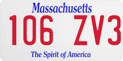 MA license plate 106ZV3