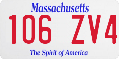 MA license plate 106ZV4