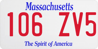 MA license plate 106ZV5