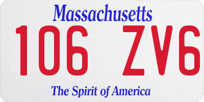 MA license plate 106ZV6