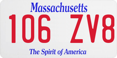 MA license plate 106ZV8
