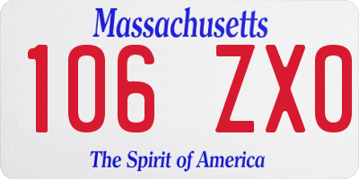 MA license plate 106ZX0