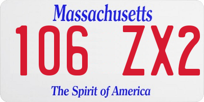MA license plate 106ZX2
