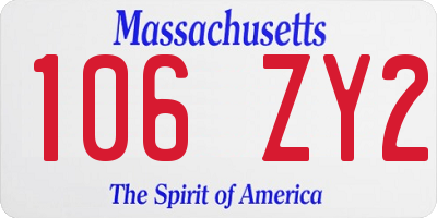 MA license plate 106ZY2