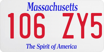 MA license plate 106ZY5