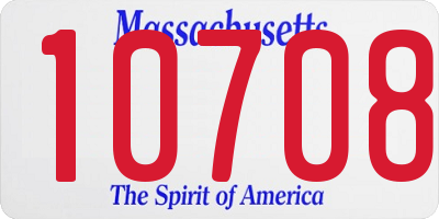 MA license plate 10708