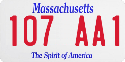 MA license plate 107AA1