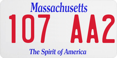 MA license plate 107AA2