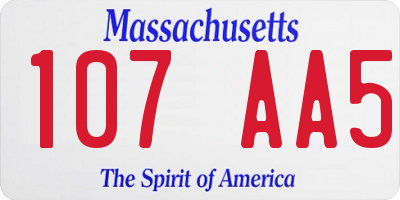 MA license plate 107AA5
