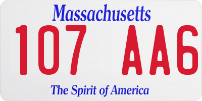 MA license plate 107AA6