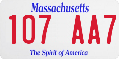 MA license plate 107AA7
