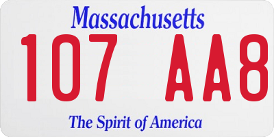 MA license plate 107AA8