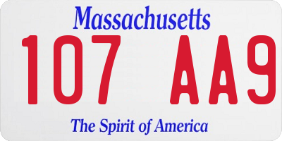 MA license plate 107AA9
